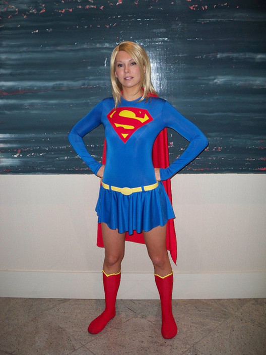 Classic Supergirl Halloween Costume Blue Dress